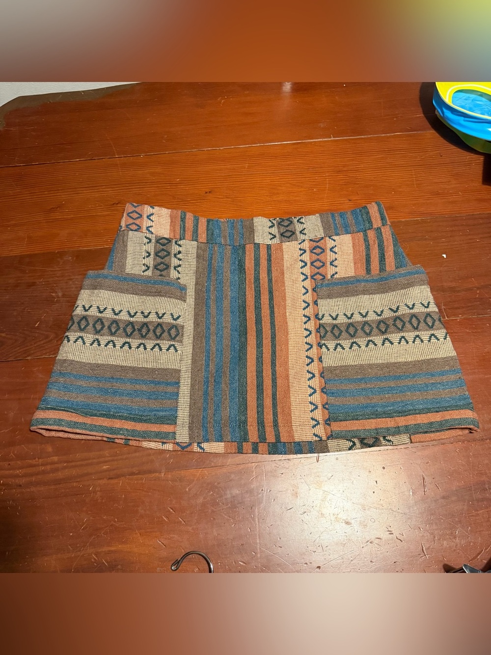 Earthbound Trading Co Womens Large Woven Cotton Boho Southwestern Mini Skirt NWT
